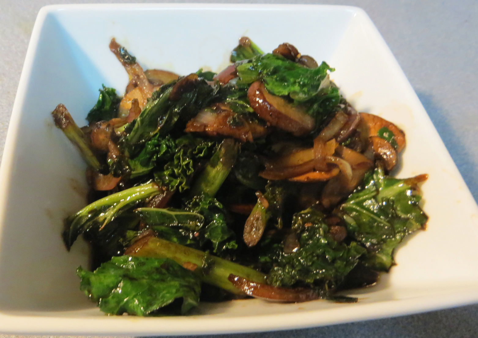 Native American wild mushroom and kale sauté